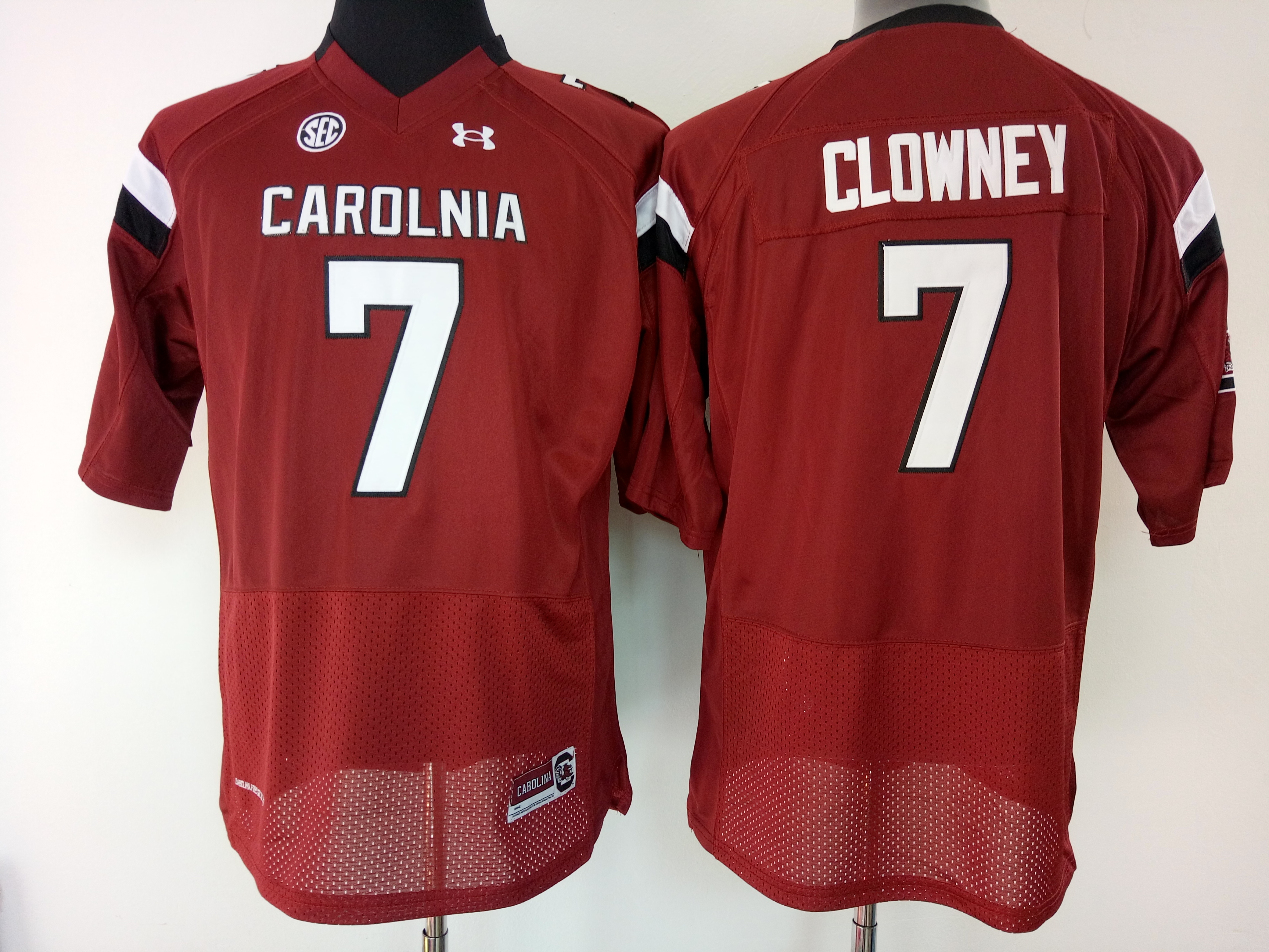 NCAA Womens South Carolina Gamecock Red 7 clowney jerseys